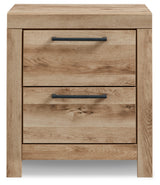 Signature Design by Ashley Hyanna Rustic 2 Drawer Nightstand with 2 USB Charging Ports, Light Brown Signature Design by Ashley