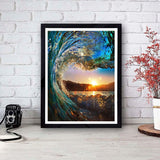 4 Pack Paint by Numbers Kit for Adults Framed Canvas - with Wooden Easel,Adults' Paint-by-Number Kits Beach Sunset Leisure Chair DIY Acrylic Landscape Oil Painting Kits Arts Crafts 7.8x11.8inch VIGEGU