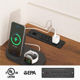 Vabches Farmhouse 47" Executive Desk, Computer Desk with 2 Drawers, LED Light and Storage Cabinet, Home Office Desk with Hutch, Charging Hub, Workstation for Home Office and Study.Unique White Vabches