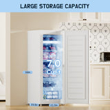 Upstreman 7.0 Cu.Ft Upright Freezer, Large Capacity Garage Ready Deep Freezer with 5 Adjustable Shelves, Convertible Refrigerator/Freezer, Reversible Door for Home, Basement, Apartment (White) Upstreman