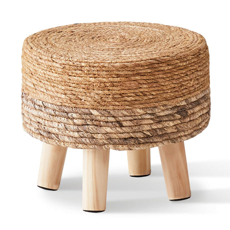 Cpintltr Ottoman Outdoor Sea Grass Stool Poufs Hand Woven Round Foot Stool for Sofa Desk Soft Step Stool Padded Foot Rest Multiple Colors Decorative Furniture Natural/Brown Cpintltr