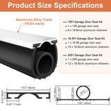 Nayotaa Heavy-Duty U+O Ring Garage Door Seals Bottom Rubber Kit, with Garage Door Pre-Drilled Aluminum Track Retainer Base (16.5Ft/5m) Nayotaa