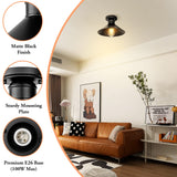 Brightever 2-Pack Industrial Semi Flush Mount Ceiling Lights, Matte Black Farmhouse Light Fixtures, Close to Ceiling Lights for Kitchen, Laundry Room, Entryway, Hallway E26 Base, Bulb not Included Brightever