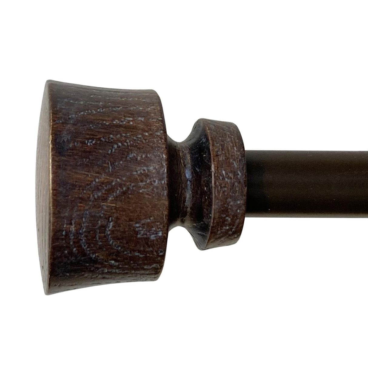 Stockton 26-48 Inch Adjustable Curtain Rod Set, 5/8 Inch Diameter in Walnut Decopolitan