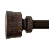 Stockton 26-48 Inch Adjustable Curtain Rod Set, 5/8 Inch Diameter in Walnut Decopolitan
