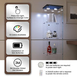 Beauty4U Glass Display Cabinet with Light, 4 Shelves, Curio Cabinets for Living Room, Bedroom, Office, Black Floor Standing Glass Bookshelf, Quick Installation Beauty4U