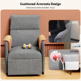 Liftsync Recliner Chair，Electric Adjustable Flannelette Recliner with Remote Control and Padded Backrest,Home Theater Recliner Single Sofa Seat with Thick Seat Cushion for Living Room Bedroom (Grey) Liftsync