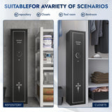 KAER 2-3 Gun Safe for Rifles and Pistols Gun Safe for Home with Quick Access Removable Shelf Gun Cabinet with Removable Gun Racks Pistol Pockets (2-3 Gun) KAER