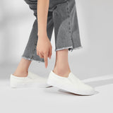 Women's Slip on Shoes Low Top Canvas Sneakers Non Slip Fashion Casual Shoes（White Mono.US8 hash bubbie