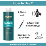 CrafTreat Gloss Varnish - Clear Acrylic Varnish for Oil Painting, Canvas, Wood - 120 ml CrafTreat