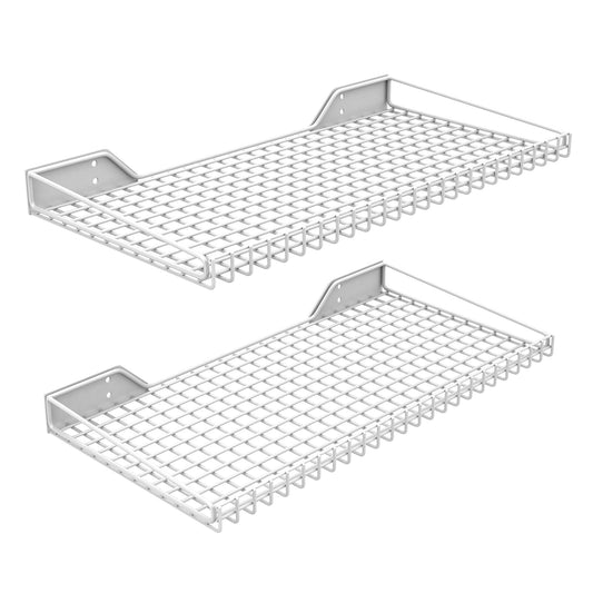 Ultrawall Wall Mounted Storage Shelf for Garage, 2 Pack Metal Shelf Rack, Heavy-Duty Wall Organizer Shelves Suitable for Shop, Shed, Garage 23.5inch x 12inch(White)