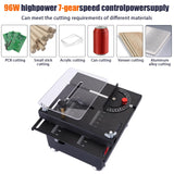 Mini Table Saw,100W Mini Desktop Electric Saw Cutter Speed & Angle Adjustable 16MM Cutting Depth, Seven Speed Adjustable Power Supply,table sawelectrical, mini table saw for crafts Loddery