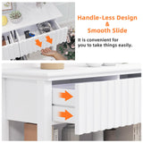 LAZZO Painted Wood Console Table Narrow Long Sofa Table Modern Behind Couch Table Fluted Entryway Table with 3 Drawers and Open Storage Shelf for Living Room, Foyer and Hallway White (White, 1 Tier) LAZZO