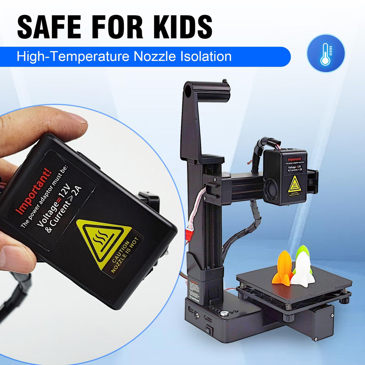 K10 Small Entry Level Portable 3D Printer - Compact FDM 3D Printer with Removable Build Plate, 100x100x100mm Build Volume, Easy-to-Use Design for Beginners (Black) Easythreed