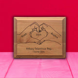 Personalized Valentine's Day Wooden Plaque - Custom Heart Hands Design Gift for Boyfriend, Girlfriend, Valentines Day Gifts for Her, Him, Wife, Husband, Women, Men, Romantic Customized Couples Sign CHEERZEER CUSTOMIZE