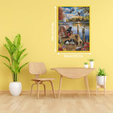 Autumn Lake Puzzles for Adults 1000 Pieces, Fall Funny Dogs Jigsaw Puzzles, Cute Animals Golden Retriever Labrador Bird Flower Holiday Puzzle IdeaBazar