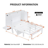 Merax Full Size Murphy Bed, Bed with USB Port and Removable Shelves on Each Side,White Merax