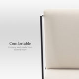 eLuxurySupply Accent Chair - Low Profile Modern Slant Armchair with Layered Foam and Metal Frame - Premium High Density Soft Cushion for Supreme Comfort - Easy Assembly - Cream/Off-White eLuxurySupply