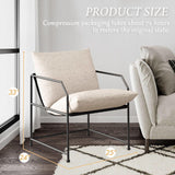 Accent Chair Living Room Chairs Accent Chairs Set of 2 Comfy Reading Chair for Bedroom Upholstered Lounge Chair Mid Century Modern Arm Chair Side Sofa Chair Armchair Waiting Room Chairs(Cream, 2) YEEFY