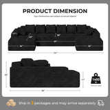 131'' U Shaped Sectional Couches with Chaise Lounge, No Assembly Required Deep Seat Modular Cloud Sofa for Living Room 1PCS, Bedroom Luxanimarion