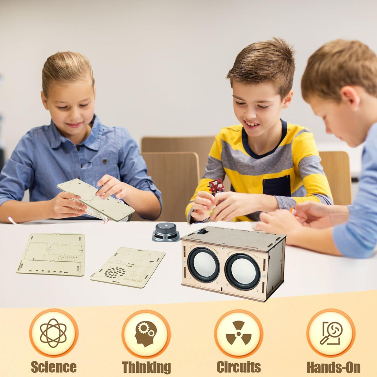 STEM Toys for Boys Girls Age 8-13 8-12 12-14 Build Your Own Speaker Radio Kit Birthday Gifts for 8 9 10 11 12 13 14 15+ Years Old Boys Girls Teens Building Circuits Engineering Kits DIY Science Kits ANNISOKA