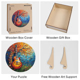 Wooden Puzzle for Adults, Autumn Jigsaw Puzzle, Guitar Wooden Jigsaw Puzzles, Thanksgiving Garden Puzzle, Beautiful Wooden Puzzle with Box Birthday Gifts for Adults and Kids(11.2 * 11.2in-200pcs) Reouinty