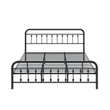 Allewie 14 Inches King Size Metal Platform Bed Frame with Victorian Style Iron-Art Headboard/Footboard, Mattress Foundation, Easy Assembly, Under Bed Storage, No Box Spring Required, Black Allewie