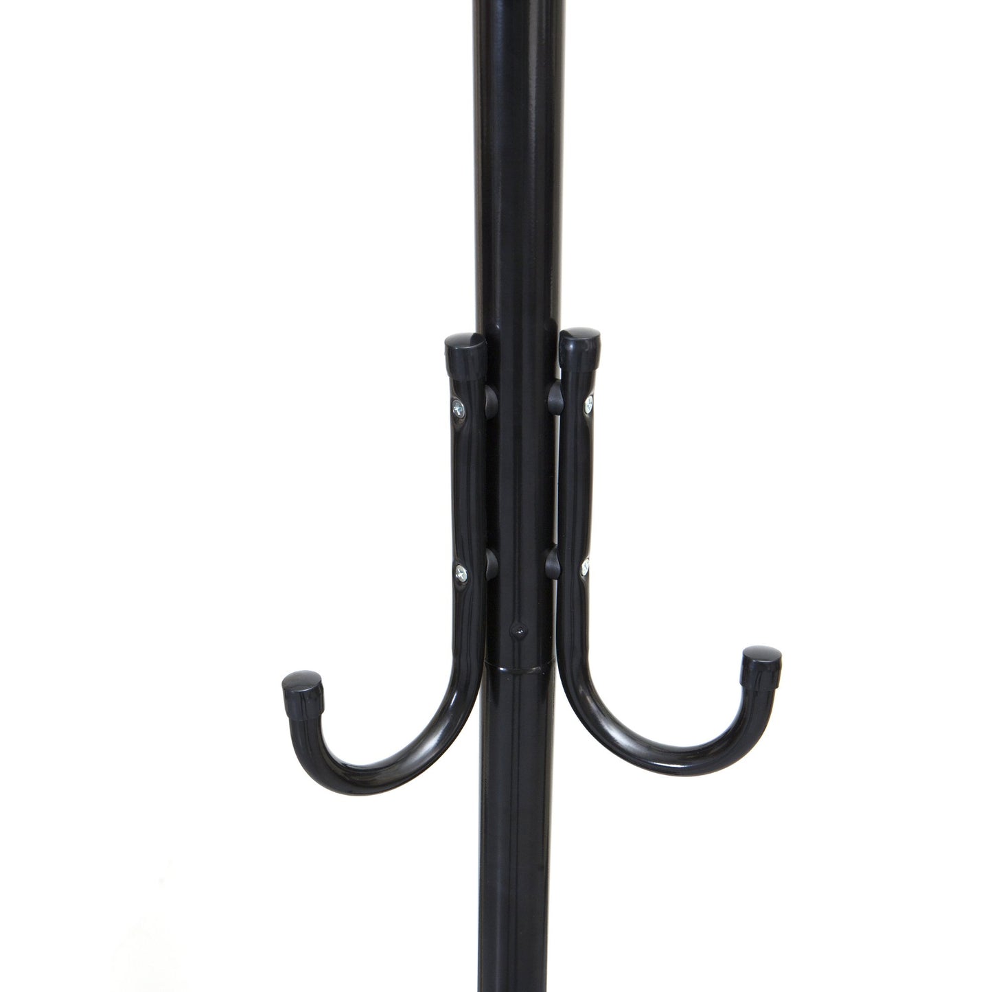 Mind Reader Coat Rack, Hall Tree, Freestanding Organizer, Coat Tree, Hat, Jacket, Purse, Metal, 18"L x 18"W x 68.5"H, Black, 11