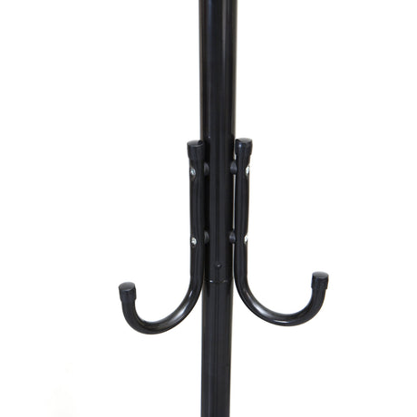 Mind Reader Coat Rack, Hall Tree, Freestanding Organizer, Coat Tree, Hat, Jacket, Purse, Metal, 18"L x 18"W x 68.5"H, Black, 11 Mind Reader