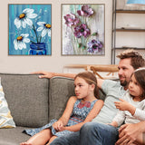 VIGEGU 4 Pack Paint by Numbers kit for Adults Framed Canvas - with Wooden Easel,Paint by Numbers for Kids Ages 8-12,Bottle Flower DIY Acrylic Oil Painting Kits Arts Crafts for Wall Decor 7.8x11.8inch VIGEGU