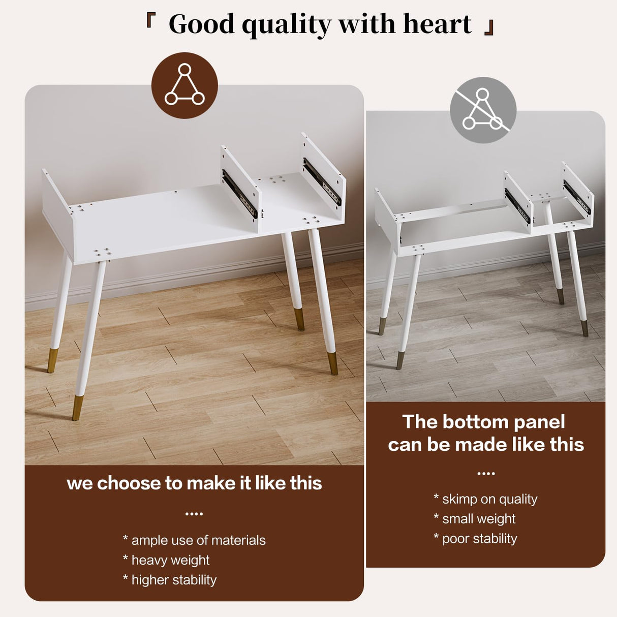 Ieejdn White with plug,Large Vanity Desk with 3 Color Touch Screen Dimming Mirror, Modern Retractable Makeup Dressing Table with Adjustable Cabinet and 5 Sliding Drawers,Vanity Table with Power Strip Ieejdn