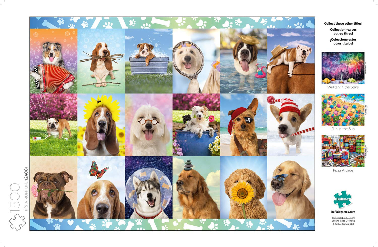 Buffalo Games - Michael Quackenbush - It's a Ruff Life - 1500 Piece Jigsaw Puzzle for Adults Challenging Puzzle Perfect for Game Nights - Finished Size is 38.50 x 26.50