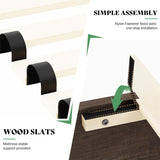 AMERLIFE Farmhouse Twin Platform Bed Frame with 49" Fluted Headboard, Wooden Bed with Natural Grain Finish, Noise-Free, No Box Spring Required, Easy Assembly, Grey AMERLIFE