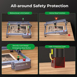 CREALITY FALCON 10w Laser Engraver with Air Assist, Laser Engraving Machine with Rotary Roller, 72W High Precision Laser Cutter and Engraver for Wood, Metal, Acrylic, Cylindrical Objects, Tumblers CREALITY FALCON