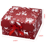 ARTLYMERS Christmas Gift Boxes with Lids, 12 Pack Gift Boxes and Red Ribbon Christmas Themed Pattern Small Gift Boxes for Christmas Presents Gifts Easy Assemble ARTLYMERS