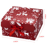 ARTLYMERS Christmas Gift Boxes with Lids, 9 Pack Gift Box and Red Ribbon Christmas Themed Pattern Small Gift Boxes for Xmas Presents Gifts Easy Assemble ARTLYMERS