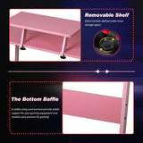 Yewuli 51-inch L Shaped Gaming Desk,Girl‘s Computer Desk, Pink L Shaped Desk for Gaming,Home Office Desks with Detachable Monitor Stand, Corner Desk for Corner,Large,Carbon Fiber,Pink Yewuli