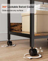 WTINAPIG Tall Printer Stand with Storage Adjustable Shelf and Bag, 4-Tier Large Printer Table with Charging Station for Home Office, Printer Cart with Wheels for 3D Printer Shredder Scanner Fax WTINAPIG