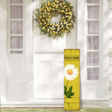 Spring Welcome Wooden Sign, Rustic Daisy Porch Sign for Front Door Decorations, Hello Spring Decor Home Hanging Signs Wall Sign 31.5"H PEROUU