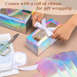 FillTouch 60 Pcs Gift Boxes with Ribbon for Sublimation Glass Exhibition Boxes Transparent Gift Box for 12oz 16oz 20oz Drinking Glasses Jar Sublimation Glass Can Blank Tumbler Gift Box (Laser Color) FillTouch