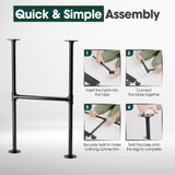 Yes4All Metal Table Legs 30 inch Height, Industrial Pipe Metal Table Legs, Desk Legs for Dining Table, Desk, Set of 2 Yes4All