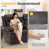 RIHEREFY Loveseat Recliner Sofa with Massage & Heating, Reclining Loveseat with Console, RV Wall Hugger Double Loveseat Recliner Couch for Living Room & Home Theater (Brown) RIHEREFY