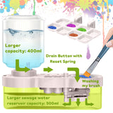 JEChrochen Paint Brush Cleaner Tool, Washing My Brushes, Water Cycle Brushes Rinser with Brushes Holder and Palette, Brush Rinser Dispenser,Painting Art Supplies Stuff for Artist Artist Beginner Kids JEChrochen