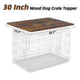 Hoyula Dog Crate Topper Wood 30 Inch Dog Crate Topper Crate Table Topper Dog Kennel Topper for Decorative Dog Crate, Suitable for 30 Inch Wire Dog Crate (Furniture Style, Brown) Hoyula