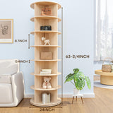 TOCRETOARE Rotating Shoe Rack Tower, 7-Tier Solid Pine Wood Spinning Shoe Display 360° Lazy Susan Shoe Rack, Revolving Shoe Stand, Shoe Rotating Organizer for Closet Shoes and Handbags TOCRETOARE