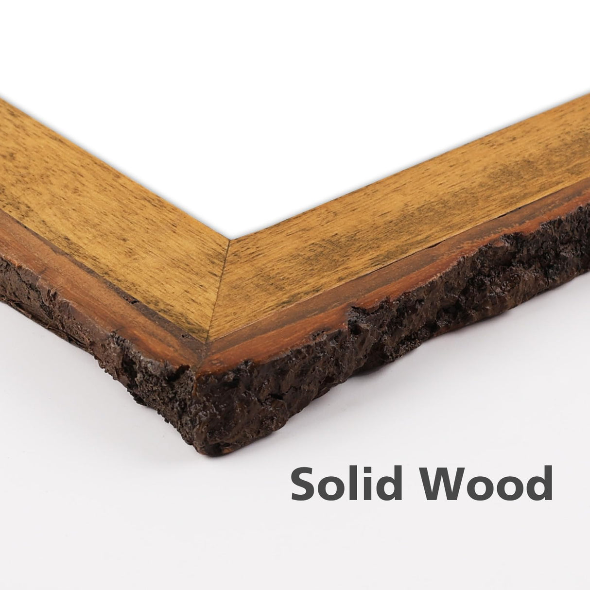 Golden State Art, 8x10 Picture Frame Rustic Brown, Solid Wood Picture Frame with Bark Edges & Real Glass Cover, Display Posters/Photos/Prints 8x10 for Wall Mounting, Farmhouse Decor Golden State Art