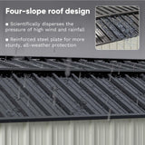 Patiowell 10 X 12 FT Barn Style Metal Storage Shed for Outdoor, Steel Yard Shed with Design of Lockable Doors, Utility and Tool Storage for Garden, Backyard, Patio, Outside Use Patiowell