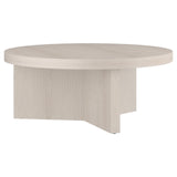 Henn&Hart 36" Wide Round Coffee Table in Beech White, for Home, Living Room, Bedroom, Entertainment Room, Office Henn&Hart
