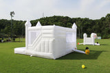 15x15FT White Bounce House Castle for Kids Adults, w/Slide & Ball Pit, (Heavy Duty PVC) (1100W Blower), Large Jumper Bouncy Inflatable Castle, Wedding, Birthday Party, Baptism, 15x15x10ft Inflantteble