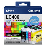 LC406 Ink Cartridges for Brother Printer for Brother LC406 Ink Cartridges LC406XL LC406 LC 406 Compatible with Brother MFC-J4535DW, MFC-J5855DW,MFC-J4335DW,MFC-J6555DW Printer (4 Pack) Caclemo